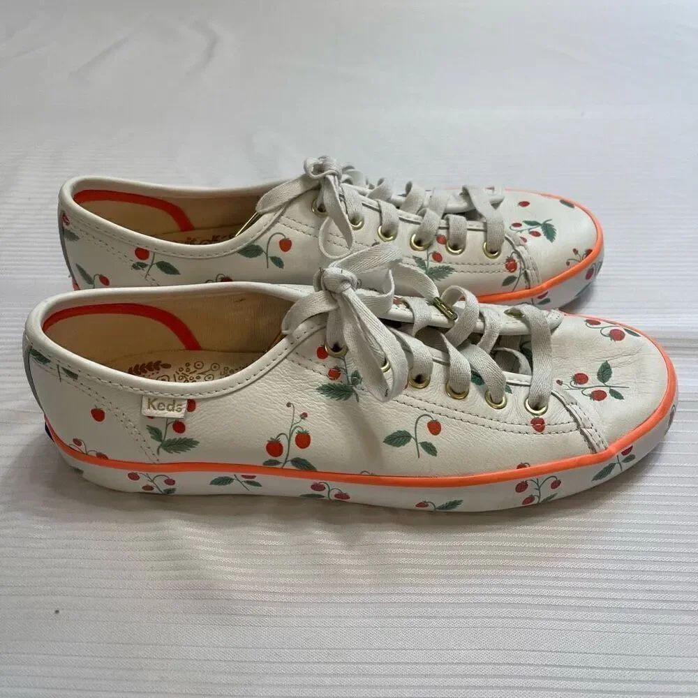 Keds Women's Rifle Paper Co. Kickstart Strawberries Sneakers Shoes Size 8